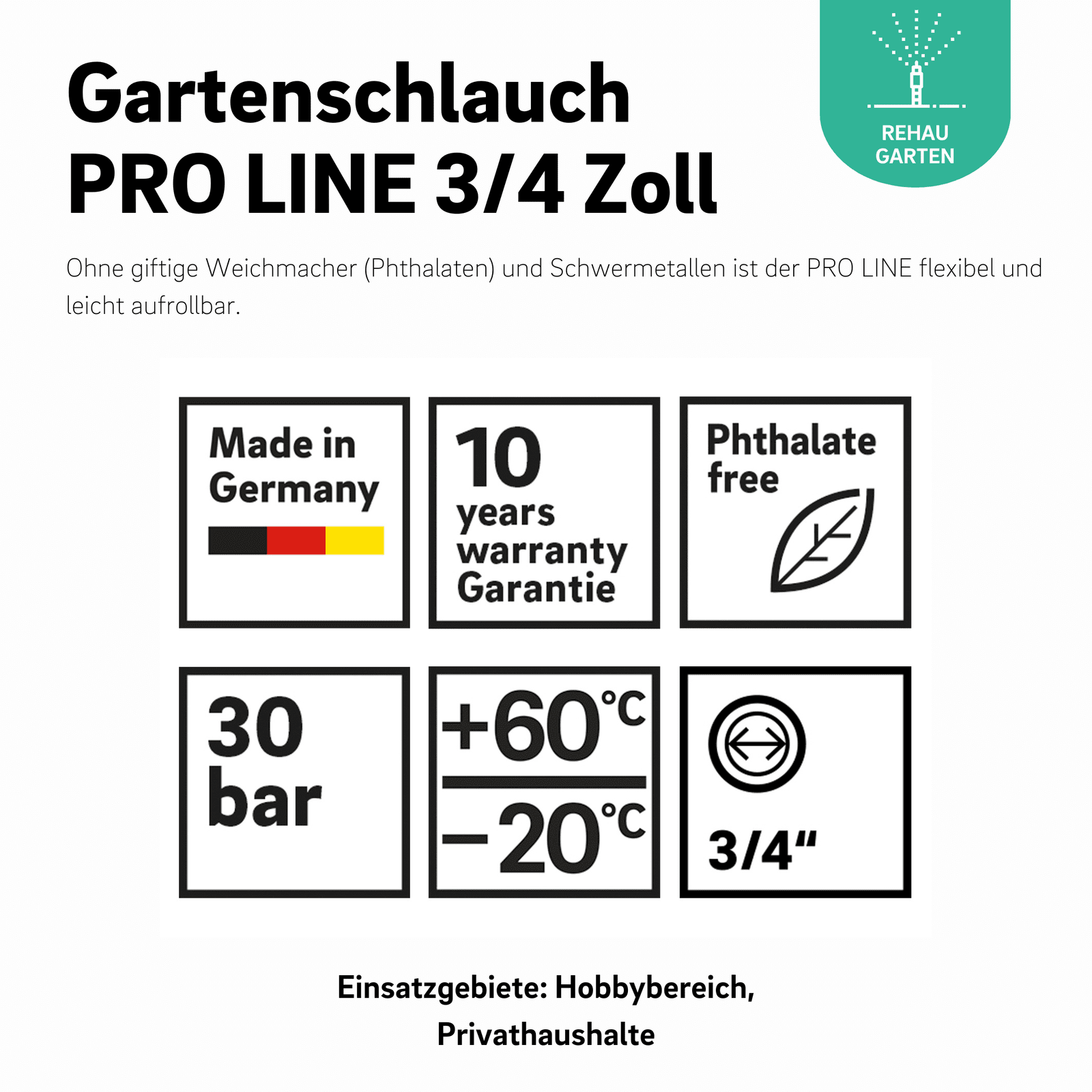 Gartenschlauch PRO LINE 3/4 Zoll - REHAU Gartenshop